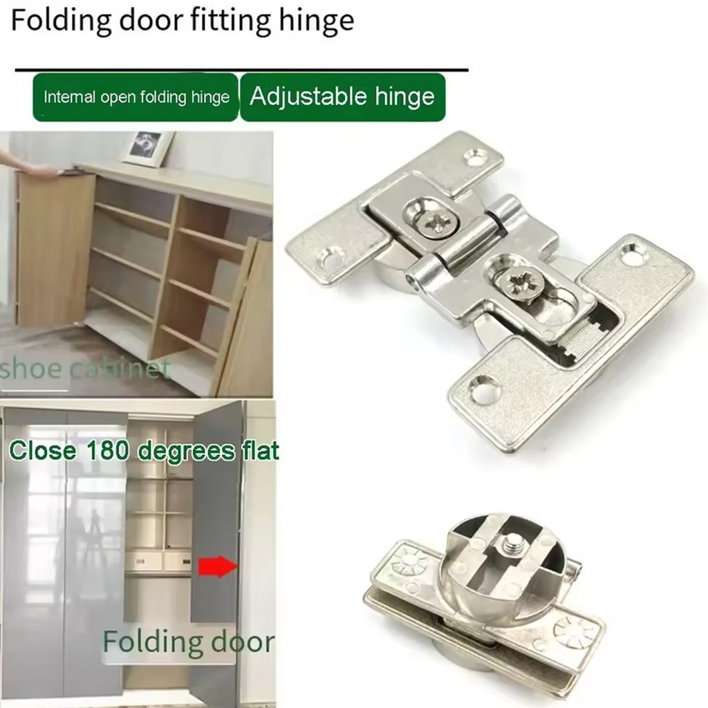 180 Derajat Door Hinge 2 Pintu Folding Engsel Pintu Garasi Pintu Lemari Sudut Engsel Adjustable Pint