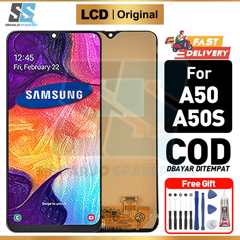 LCD Samsung A50 A50S Original fullset Ori asli hp Touchscreen For Glass Touch Screen Digitizer asli
