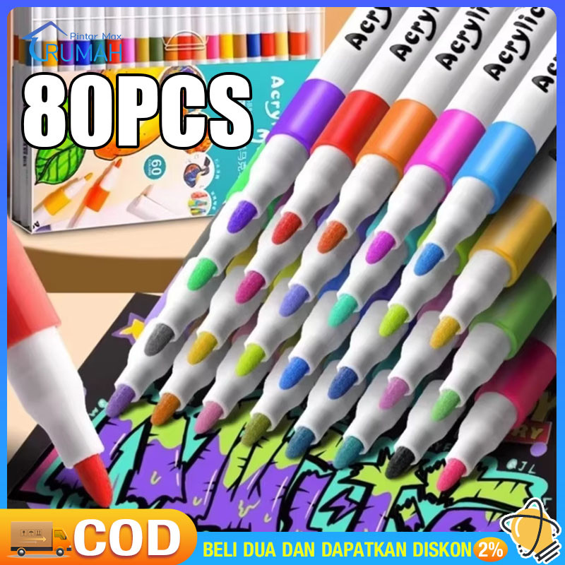

（COD）Pen Akrilik Marker Warna Cepat Kering Tahan Air / Spidol Acrylic Painter / Menggambar Kreativitas Seni Edukasi Anak