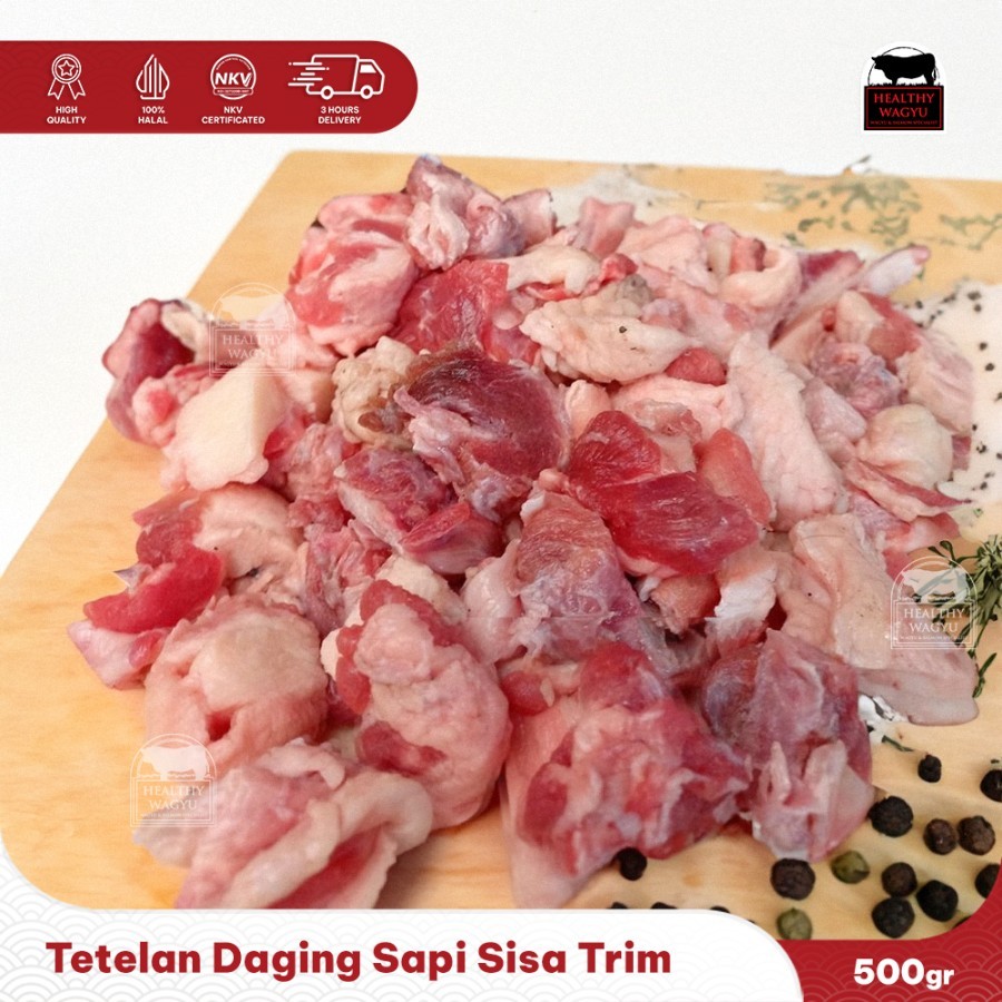 

Tetelan Daging Sapi sisa Trimming 500gr Healthy Wagyu