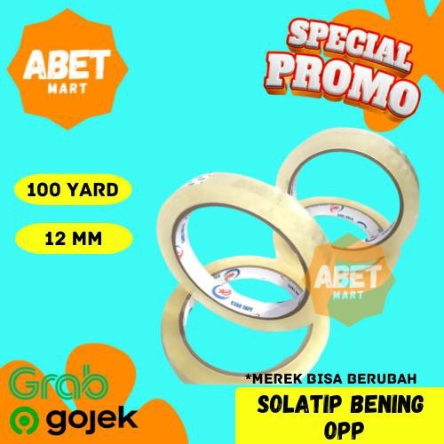 

Lakban Bening OPP 12mm x 100yard - Solatip Selotip Isolasi Solasi Kecil 1 Inch 12 mm Bening Transparan Murah Pcs Pak