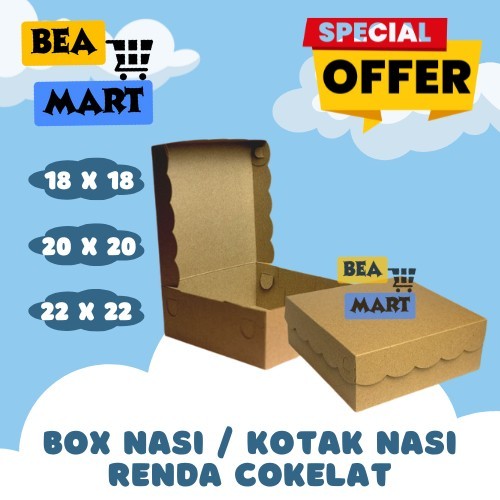 

Dus Nasi / Kotak Nasi / Box Nasi / Kardus Nasi Renda Coklat 18cm 20cm 22cm | Kotak Katering Kraft Food Grade 18 20 22 cm