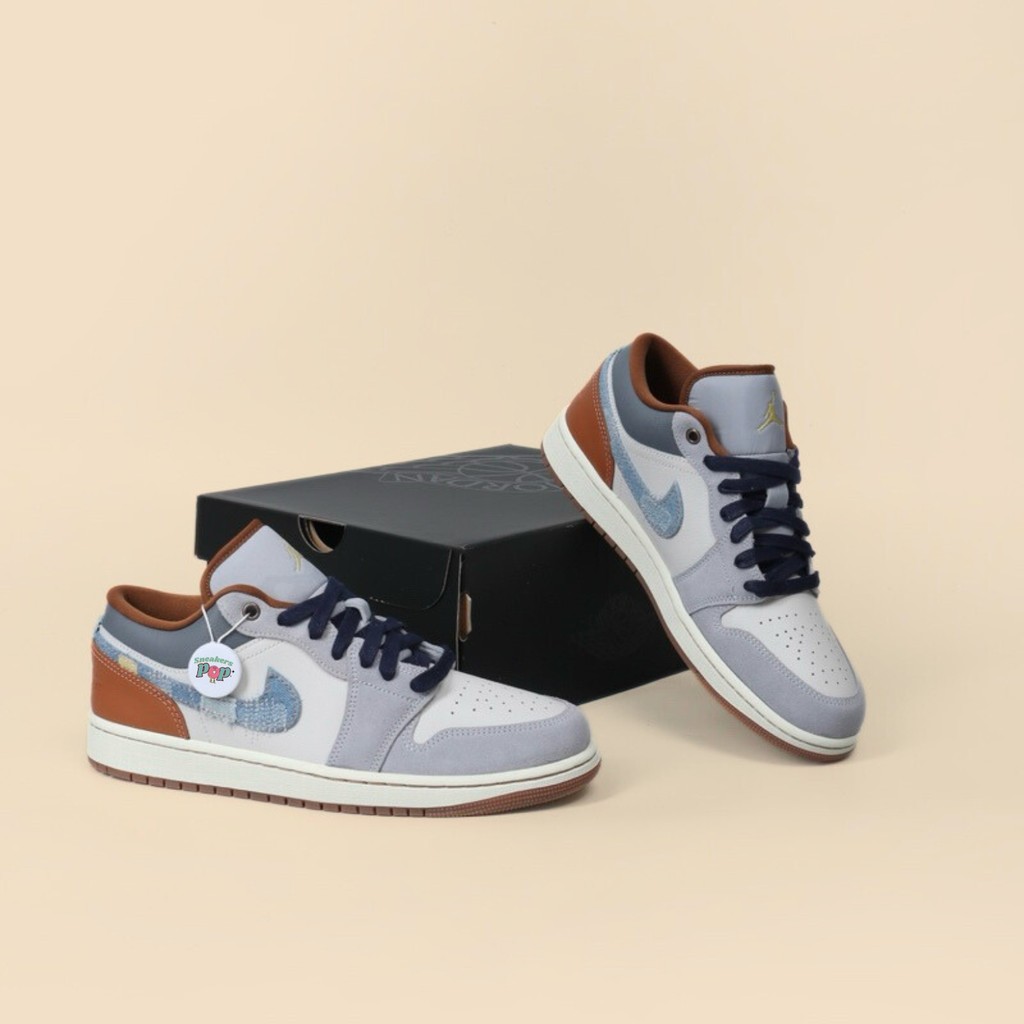 Nike Air Jordan 1 Low SE Sashiko Phantom Blue Swoosh Denim