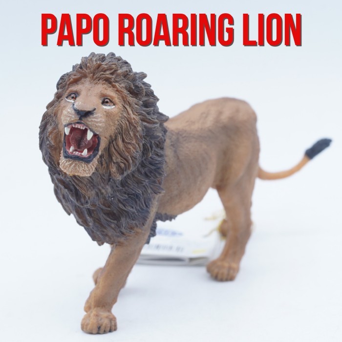 PAPO Male Roaring Lion Singa Jantan Panthera leo Mainan Figure Binatang Miniature Hewan Animal Figur