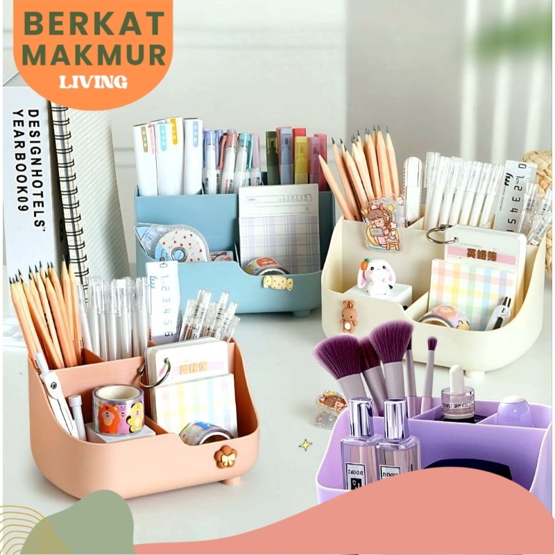 

(BERKAT) ST9865 Tempat Pensil Organizer Stationery Kotak Penyimpanan Kosmetik Aesthetic Rak Kosmetik Kotak Makeup Desktop Pencil Holder Tempat Alat tulis