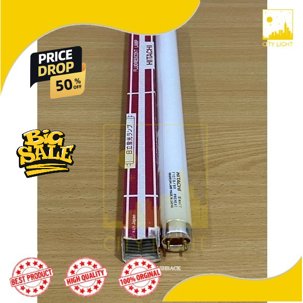 LAMPU AQUARIUM TL T8 HITACHI 10W F10T8/BR NEON PREHEAT AQUARIUM IKAN 10 WATT JEPANG ASLI