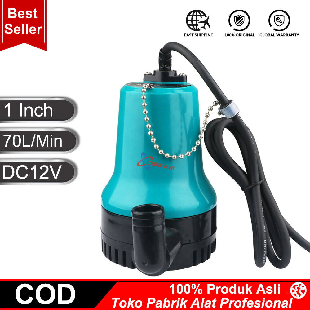 Mesin Pompa Air Celup 12V 24V - Kolam Submersible Pump 12 Volt 24 Volt - Pompa Celup Air Aki DC 12 V