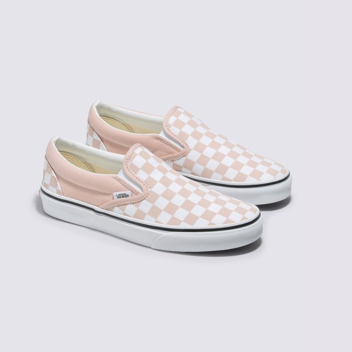 VANS SLIP ON COLOR THEORY CHECKERBOARD PINK ROSE SMOKE ORIGINAL - 36