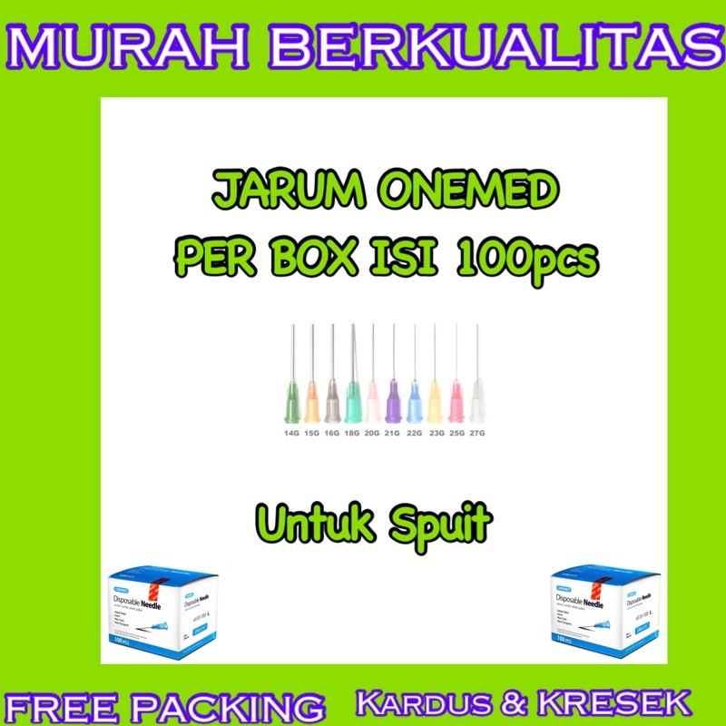 PER BOX DISP JARUM ONMED 18G  / 30G  / jarum spuit*