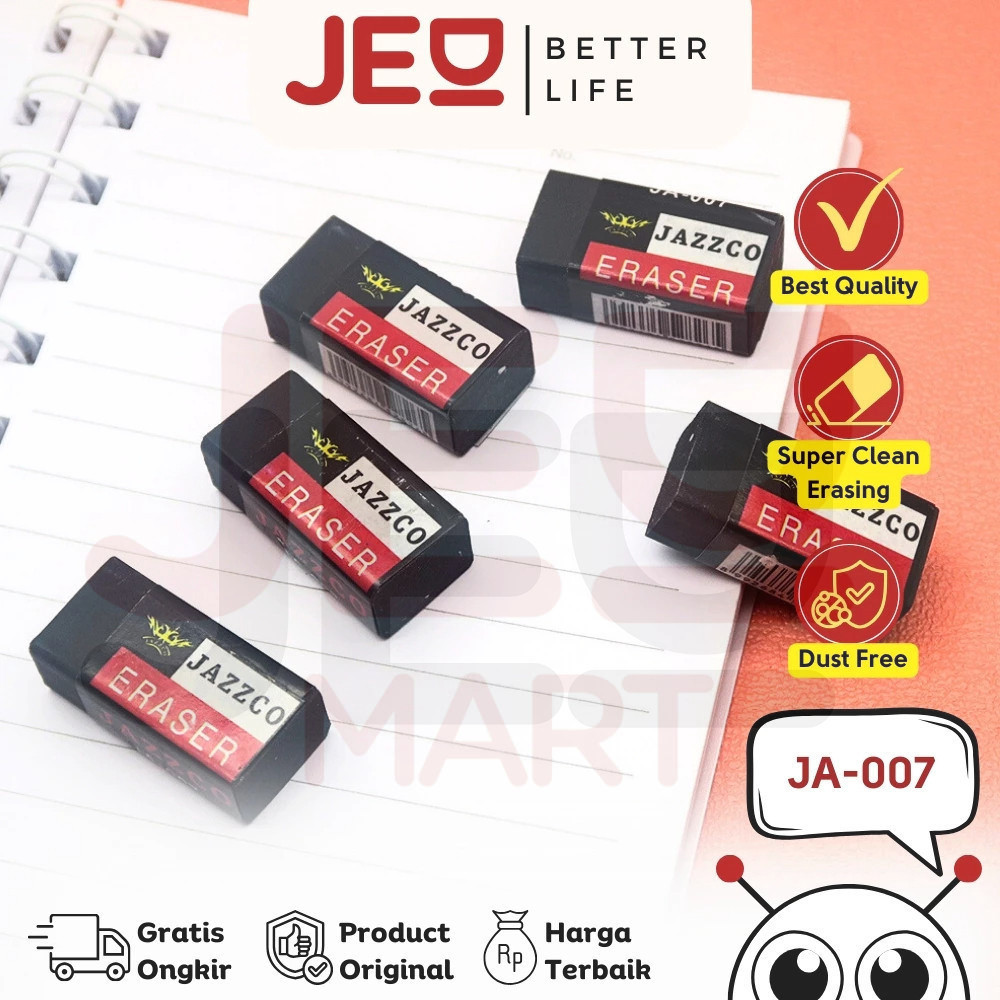 

1 box Eraser Penghapus Jazzco Hitam Kecil JA-007 (40 Pcs)