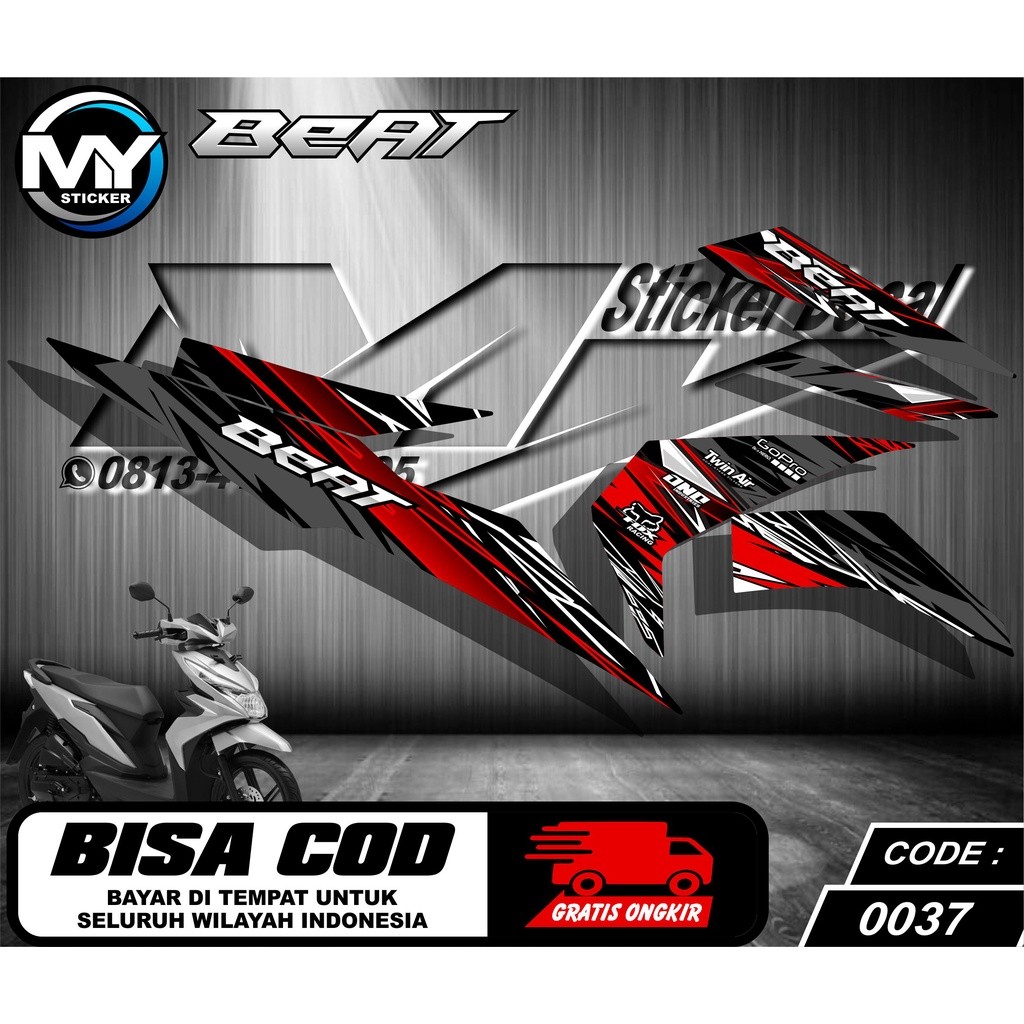0037 Sticker List Variasi Beat 2016-2019  - Striping Variasi Beat 2016-2019 Terbaru - Stiker List Va