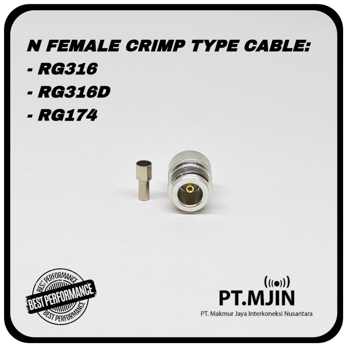 Konektor Conector N female Crimp Type Rg316 Rg174 Rg316D Good Quality