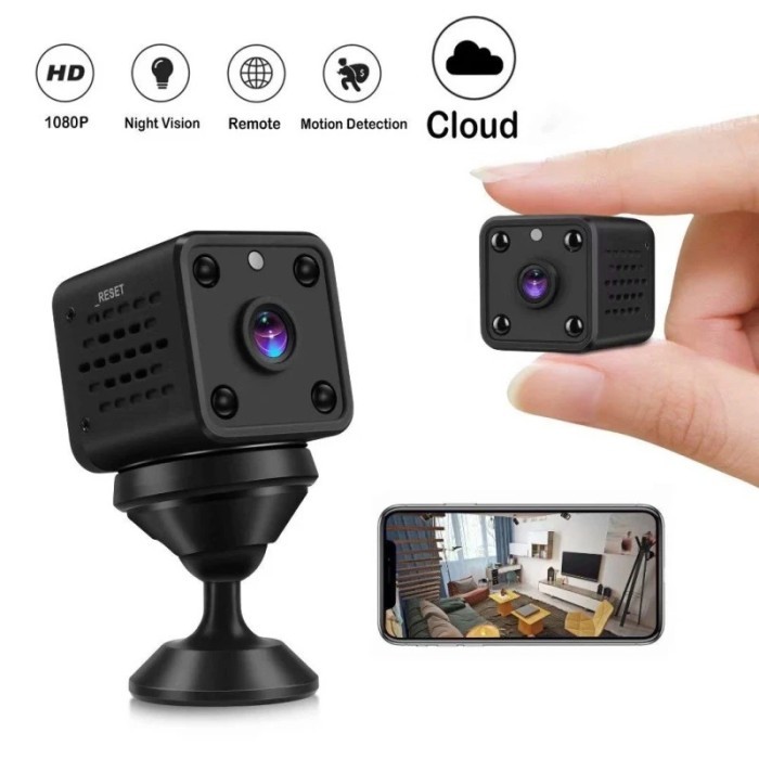 Mini Kamera CCTV WiFi 1080p Night Vision Motion Sensor 360° Wide Angle USB Rechargeable Support Micr