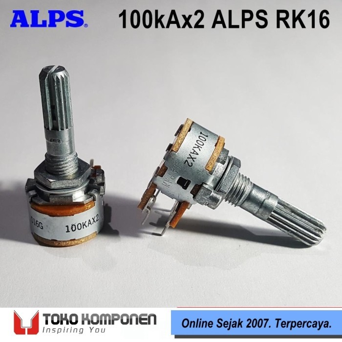 100kAx2 ALPS RK16 Japan Stereo Potentiometer potensio 100k 100kB B100k