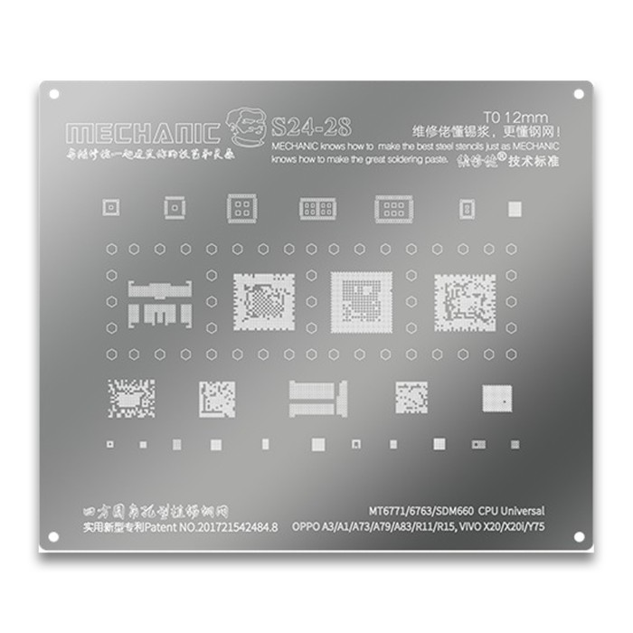 CETAKAN IC MECHANIC S24-28 0.12MM MT6771/6763/SDM660 CPU OPPO A3/A1