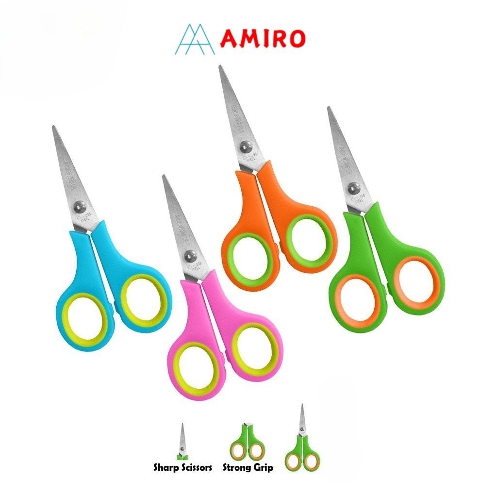

HJK (1renceng=12pcs) Gunting kertas renceng warna scissors kain harga murah kuat stainless tajam