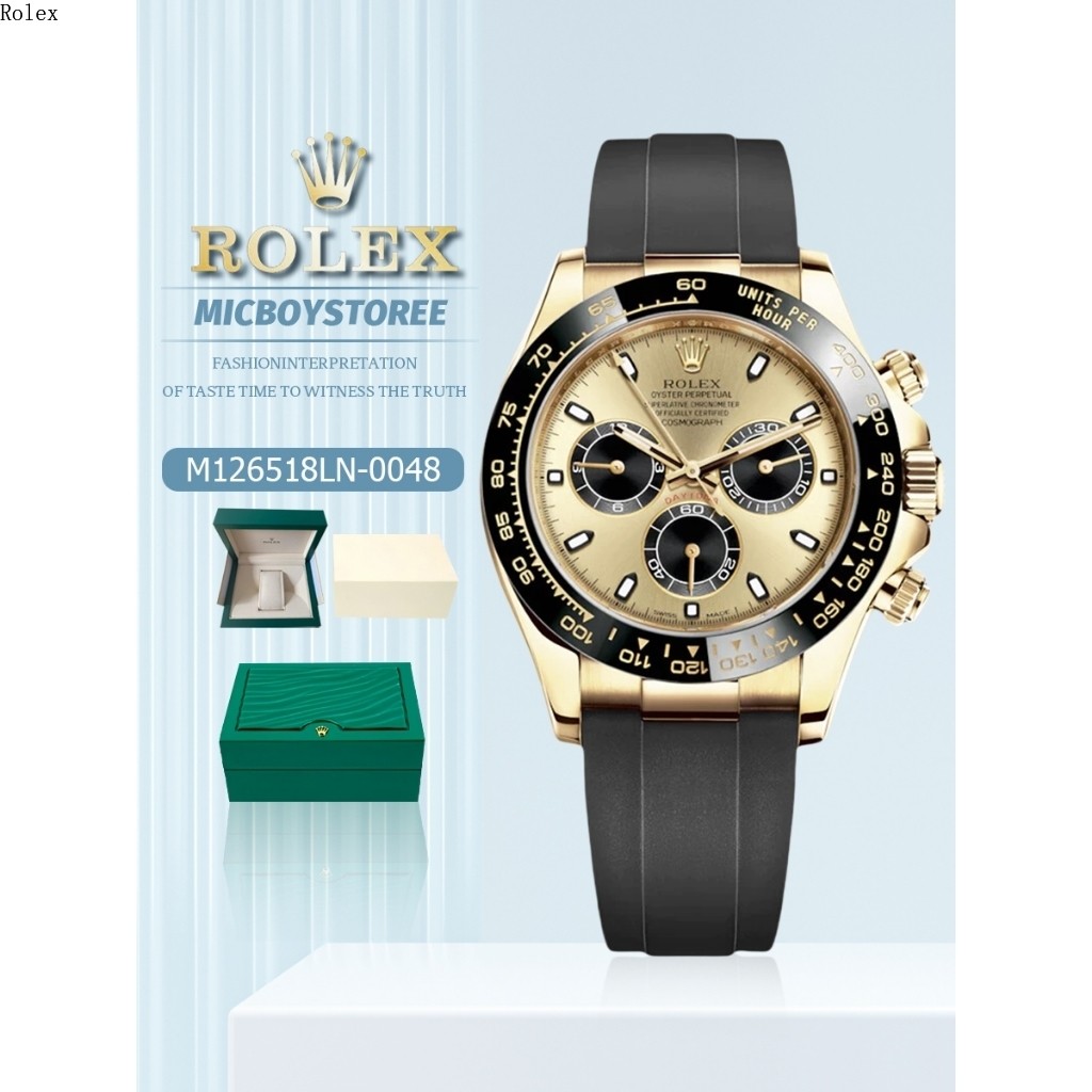 【100% Original 】Jam Tangan Rolex Cosmograph Daytona Series M126518ln-0048 Automatic Otomatis Jam Tan