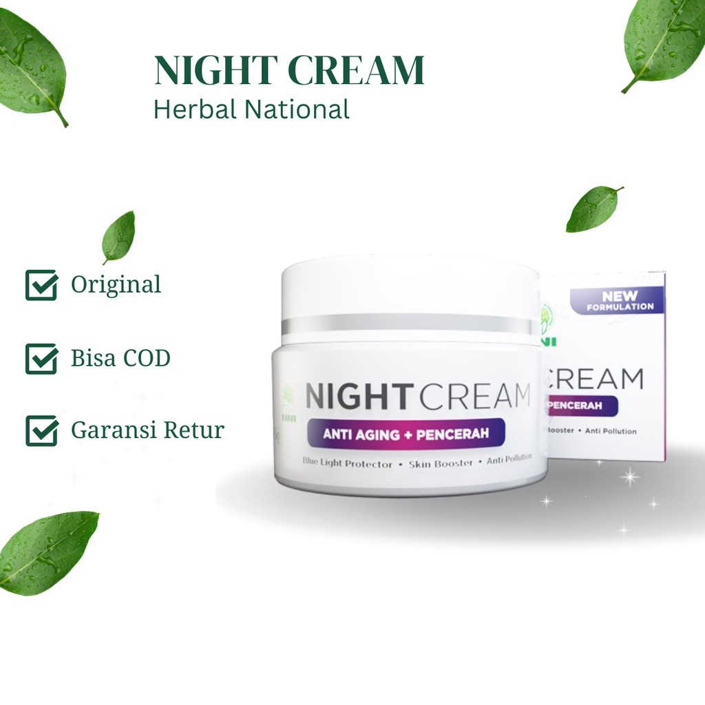 

BEAUTY NIGHT CREAM / Krim Malam Hni - Krim Malam untuk Wajah - Herbal Alami