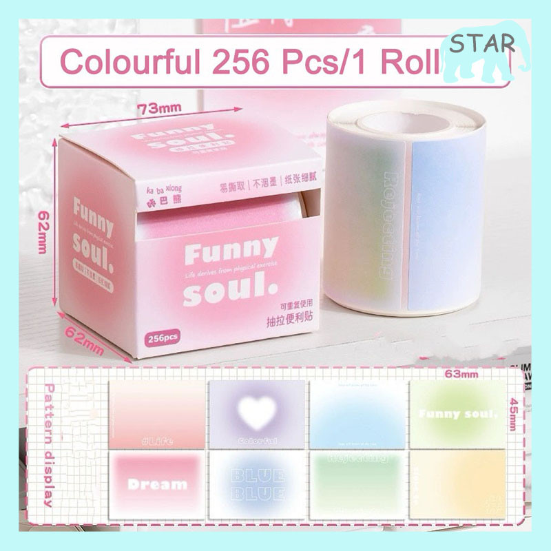 

【ready】256 Pcs/1 Roll Sticky Notes Memo Label Sticker Bookmark /Pull-out Sticky Notes Sticker Lucu /DIY Notebook Decoration Material /Sticky Note Pelajar /Sticky Notes Aesthetic