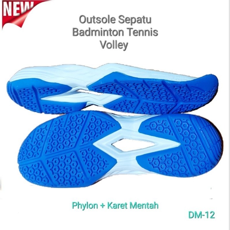 ORIGINAL DM-12  BERDECIT Outsole Sepatu Universal (Phylon+Karet Mentah/Gum) untuk Badminton, Tennis,