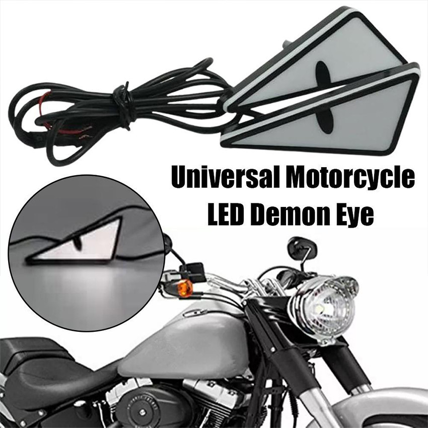 Lampu Devil Mata Hias Sepeda Motor Kreatif Lampu Stroboo Mata Sepeda Motor Universal
