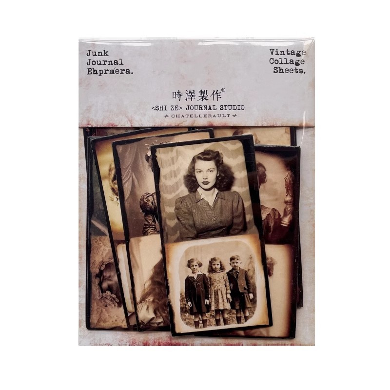 

Family Retro Character Photo Scrapbook Decoration Collage Material Thick Card Without Adhesive Backing