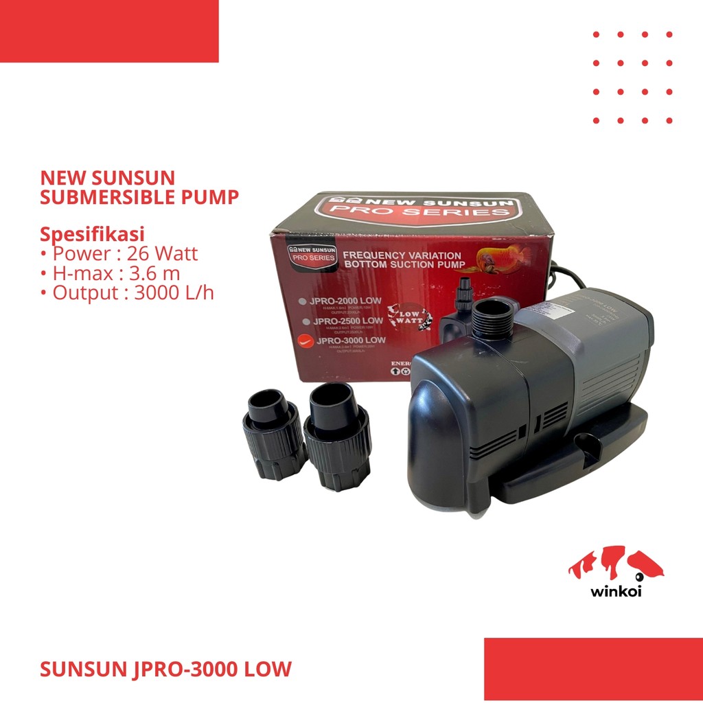 Pompa Celup Aquarium Kolam Ikan New Sunsun JPRO 3000 LOW 3000Lph