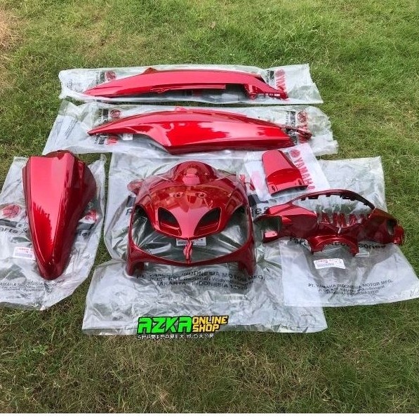 COVER BODY HALUS  FULLSET FULL SET MIO SMILE WARNA MERAH MARUN ORIGINAL YAMAHA