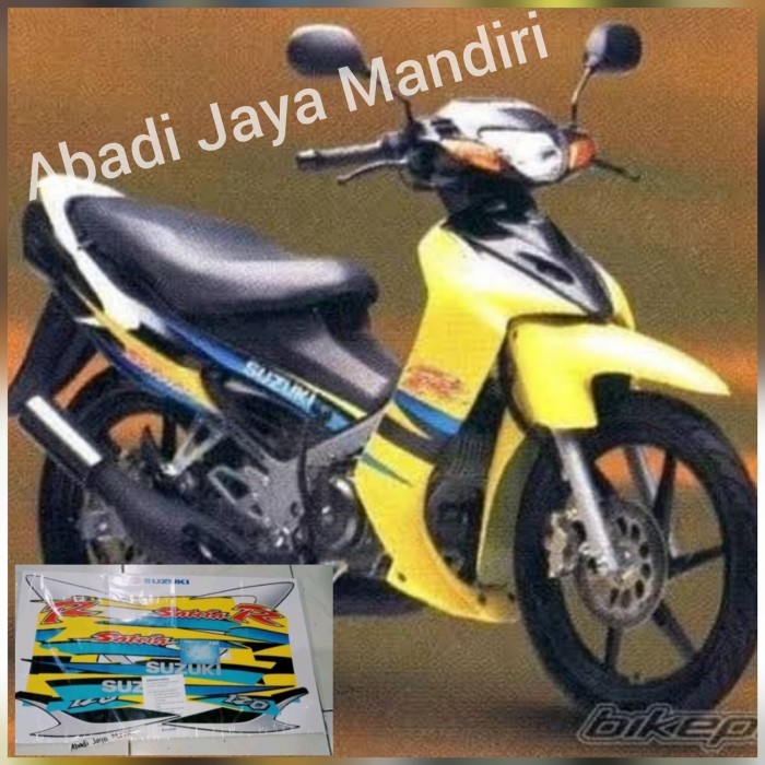 Striping Lis Stiker Satria R 120 hiu kuning hitam 2004 Asli Suzuki Sgp