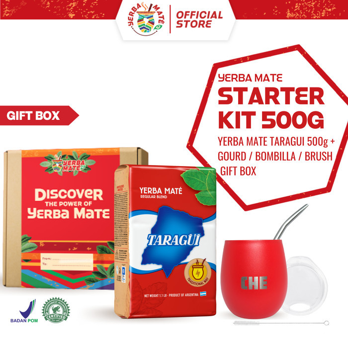 

Gift Box Taragui Yerba Mate Starter Kit 500g - Merah