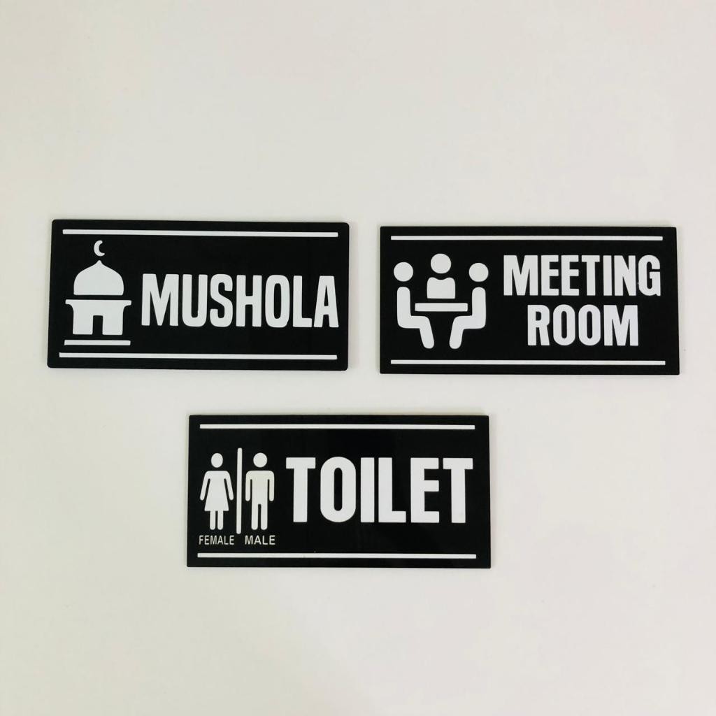 Papan penanda akrilik,sign akrilik OFFICE/studio/serbaguna/no smoking dll