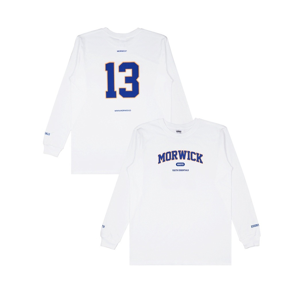 MORWICK - Kaos Long Sleeve Lengan Panjang Pria - Athletic - Putih
