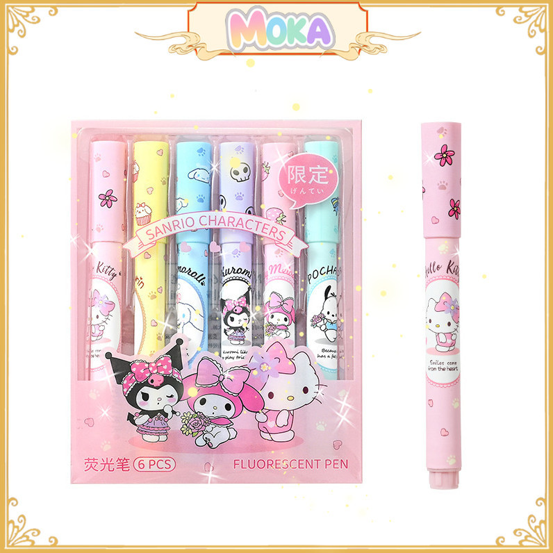 

MOKA Stabilo 1 Set Isi 6 Warna Pastel Karakter Kartun Lucu / Stabilo 1 Set MKP133