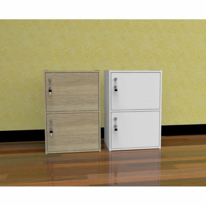 Ready Stok Nakas kamar tidur / lemari susun 2 / lemari kecil - Kunci SO