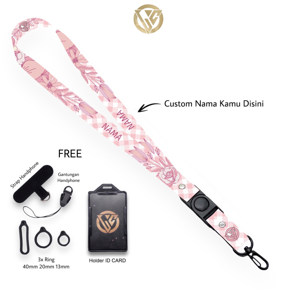 

Lanyard Craft Custom Nama Flower Series Various Size