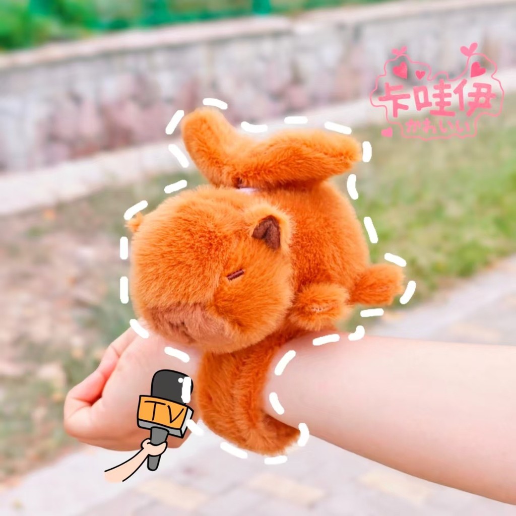 CapyBara Snap Circle dengan Sayap Bergetar Boneka Lumba-lumba Air Boneka Mewah Boneka Gelang Lingkar