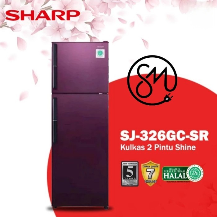 Kulkas Sharp 2 pintu SJ-326GC SR 256 L Shine SJ326GC Magneglass