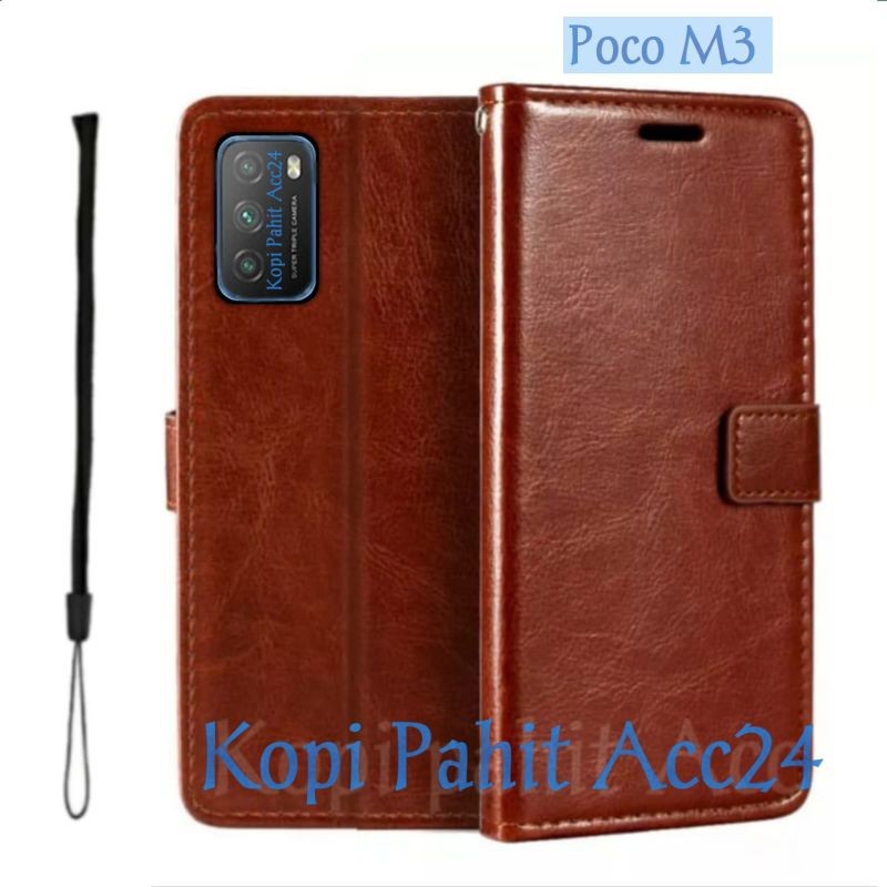 Case Untuk Hp Xiaomi Poco M3 Flip Cover Wallet Sarung Hp Casing Dompet Flip Magnet