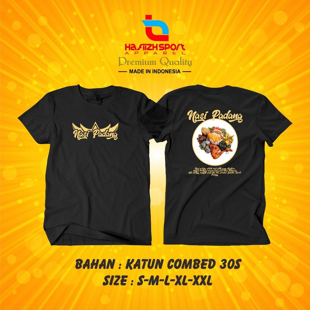 KAOS NASI PADANG / KAOS UNIK NASI PADANG BAHAN PREMIUM