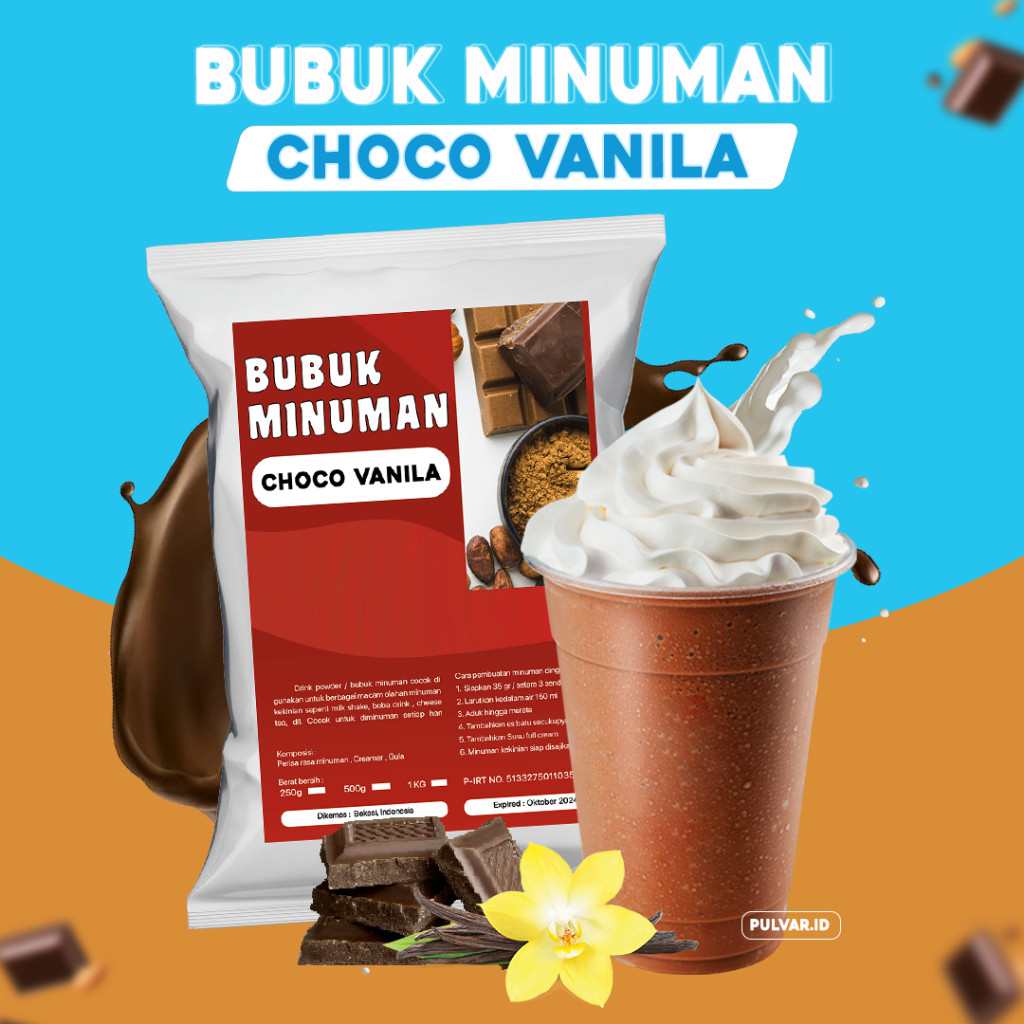 

BUBUK MINUMAN RASA CHOCO VANILA / SERBUK MINUMAN RASA CHOCO VANILA / BUBUK MINUMAN BOBA CHOCO VANILA