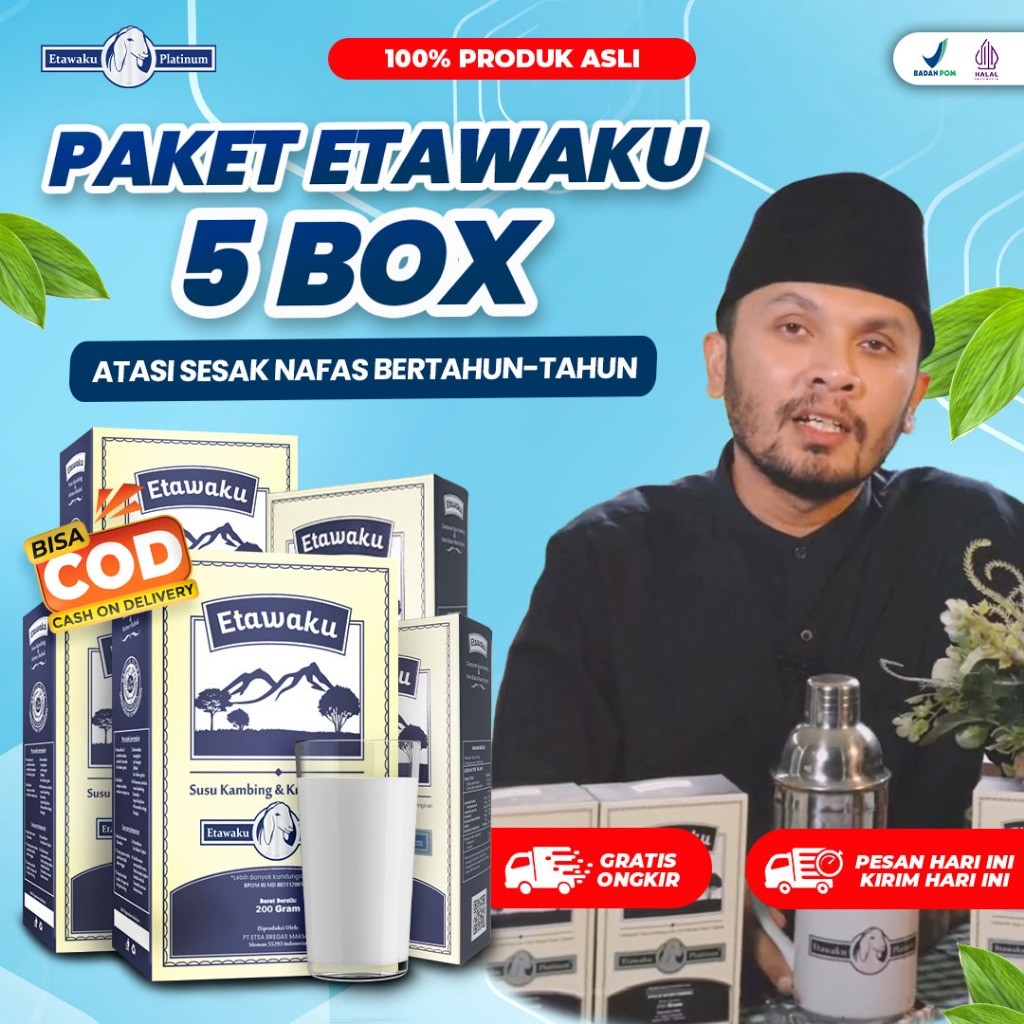 

Etawaku Platinum Krimer Bubuk Susu Kambing PAKET 5 BOX Provit Etawa Bebas Pengawet Rendah Gula Tingkatkan Imunitas Daya Tahan Tubuh Cegah Tulang Keropos Asi Booster Solusi Masalah Pernapasan Pernafasan Asma Bronkhitis Bronkitis Sesak Napas Isi 200gr