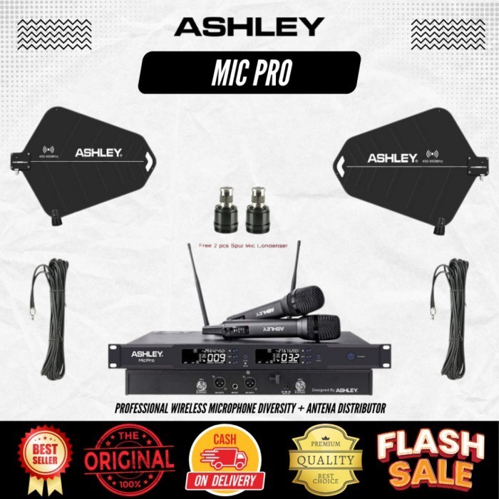 Mic Wireless Ashley Mic Pro + Antena Distributor