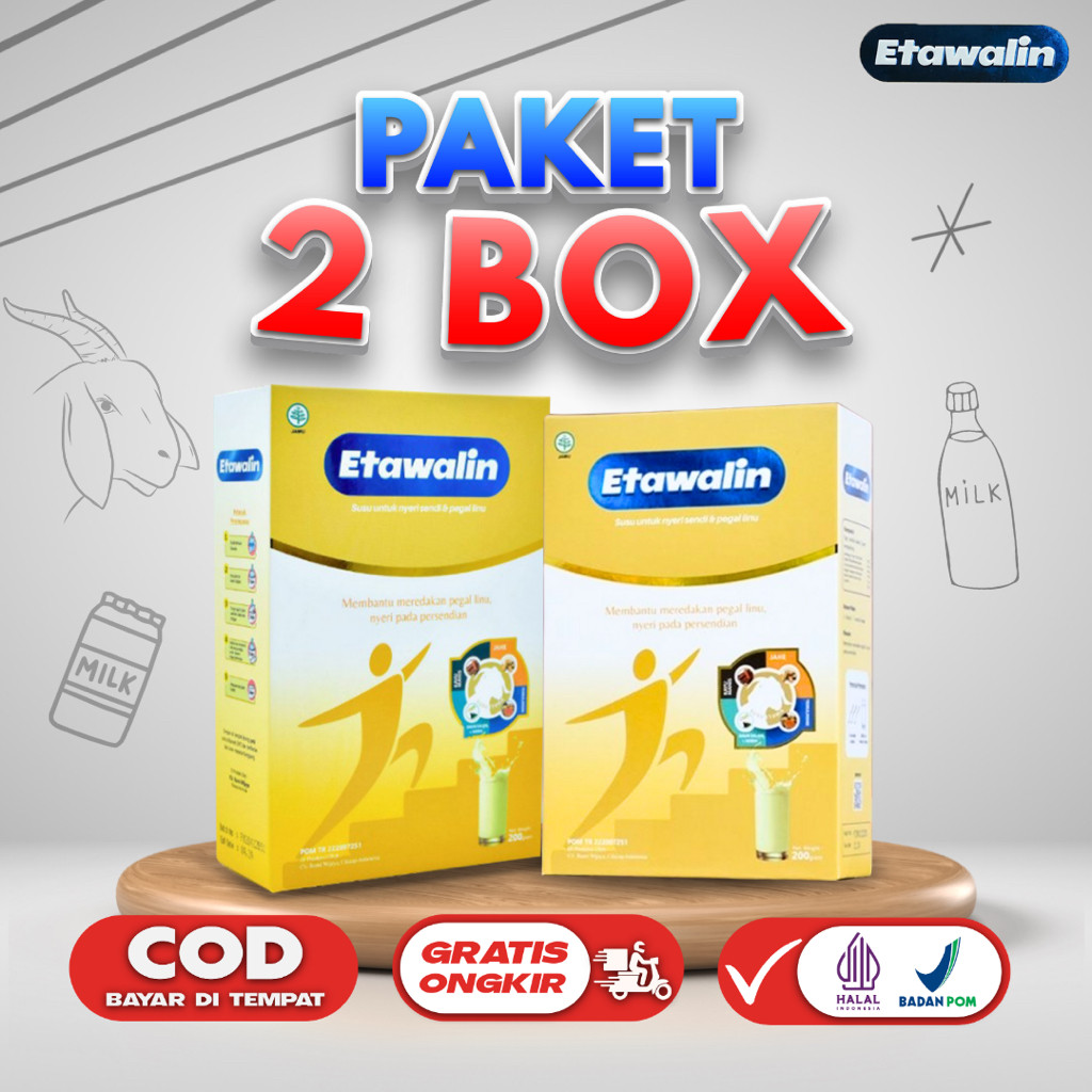 

Etawalin Paket 2 Box - Bantu Atasi Nyeri sendi Tulang Asam Urat Rematik, Jaga Kesehatan Tulang Sendi