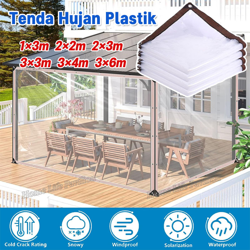 Tenda Hujan Plastik Penutup Atap Terpal Plastik Bening Plastik UV Green House Terpal Anti Air Untuk 