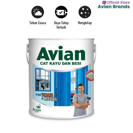 CAT KAYU BESI AVIAN 1KG MINYAK ANTI RAYAP PINTU JENDELA KUSEN BESI GALVANIS ALUMINIUM ALUMUNIUM