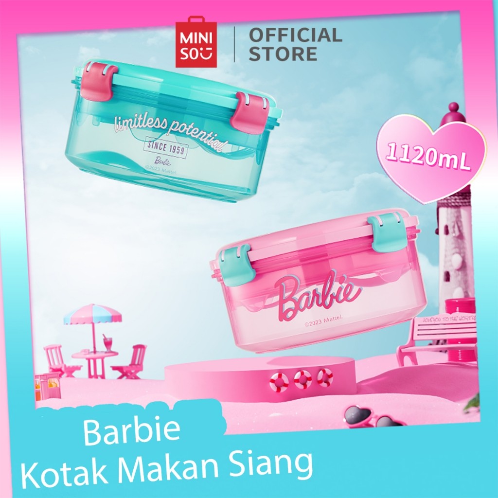 JASTIP MINISO - Miniso x Barbie Shining Collection Tempat Sayuran Salad Bowl Kotak Makan Siang Kotak