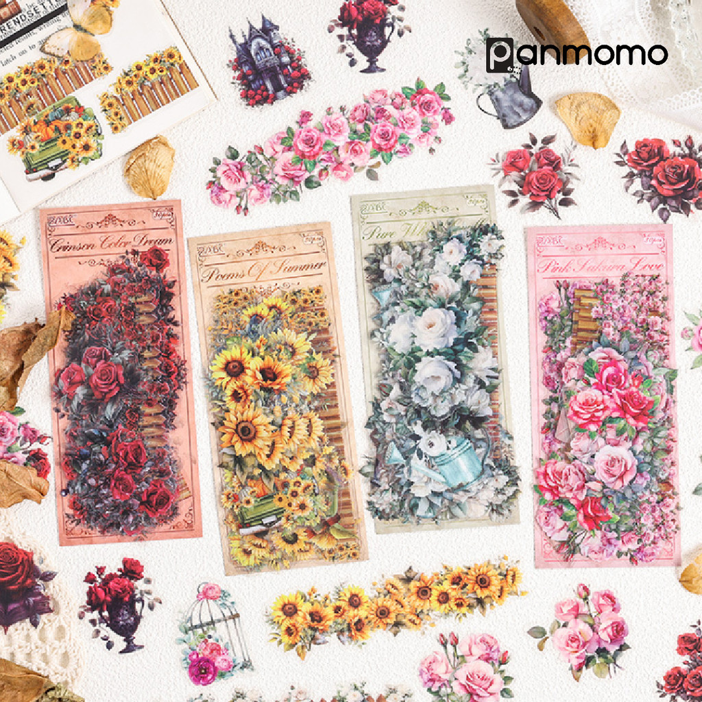 

Panmomo Sticker Aesthetic Vintage Bunga Old Garden Sticker