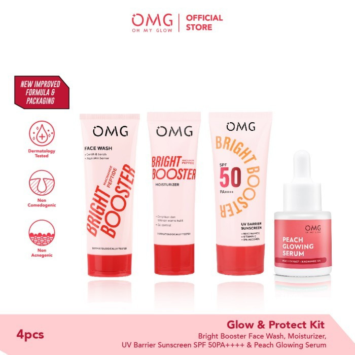 OMG Skincare 1 paket lengkap 4 item Paket Bundling Best Seller OMG Super Glow Kit 4 in 1 ( Face Wash