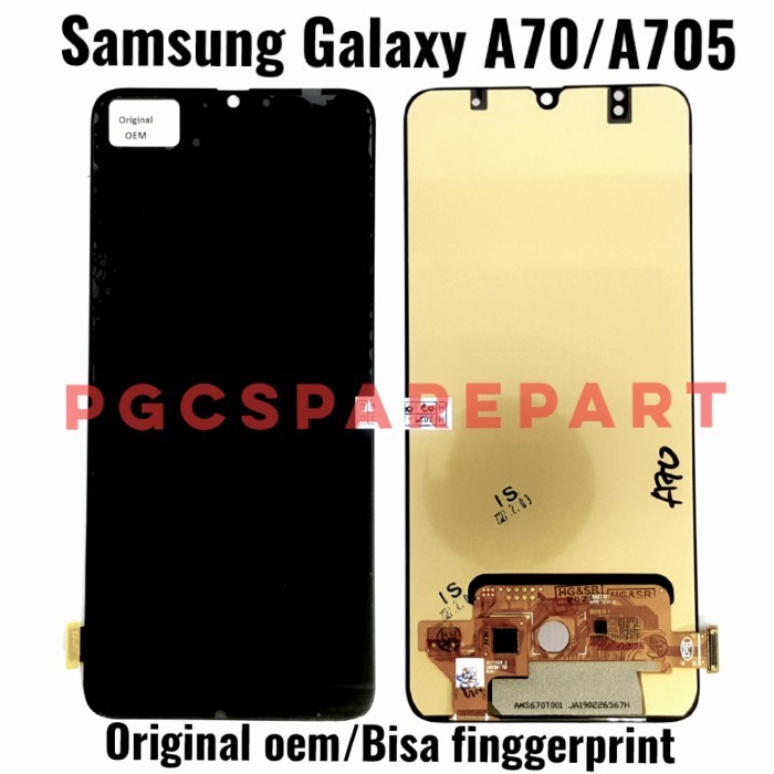 PGC99 Original Oem LCD Touchscreen Fullset Big Glass Samsung Galaxy A70 A705 - Hitam