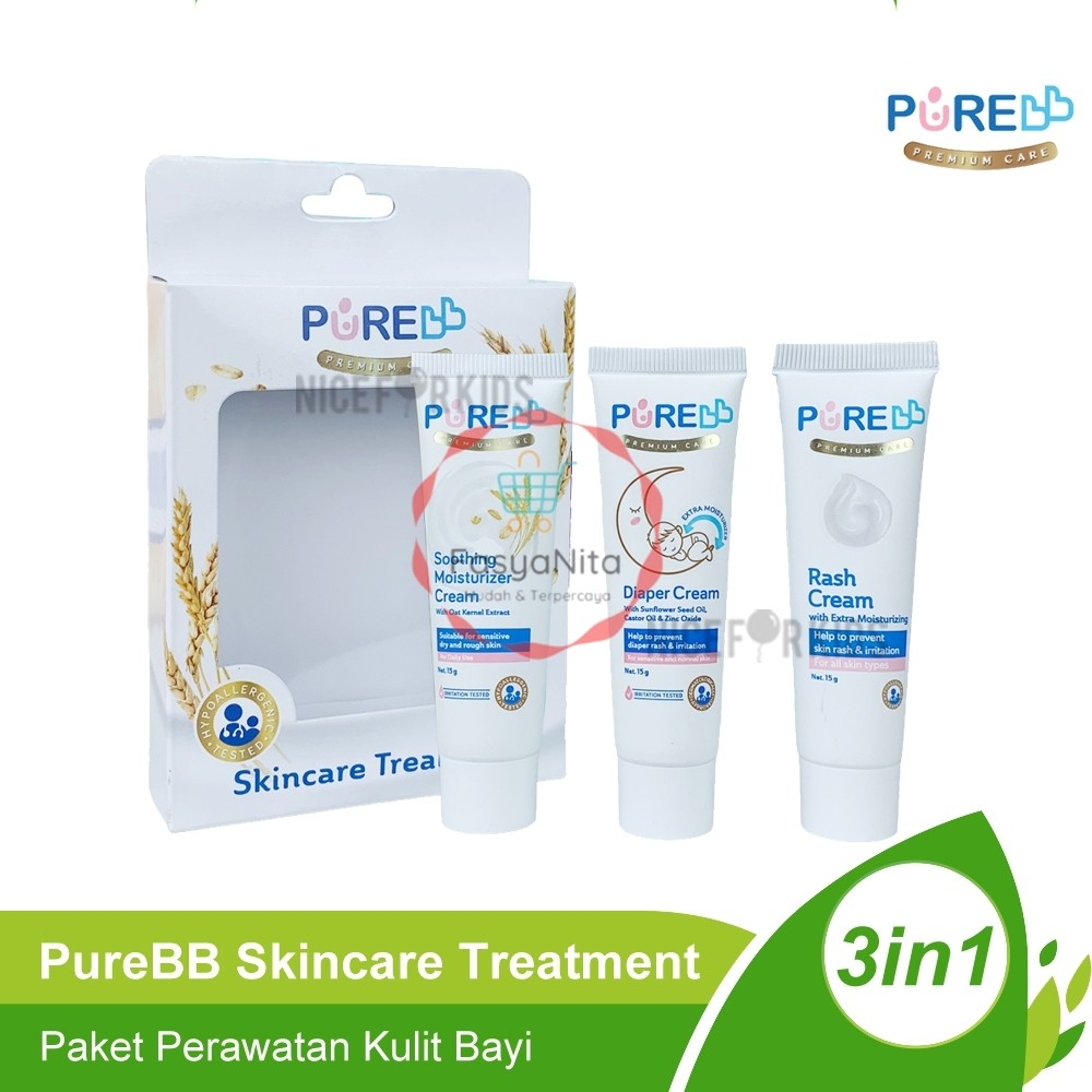 Pure BB Skincare Treatment 3in1/ Skincare Treatment Bayi / Travel Kit Set Paket Perawatan Kulit Bayi